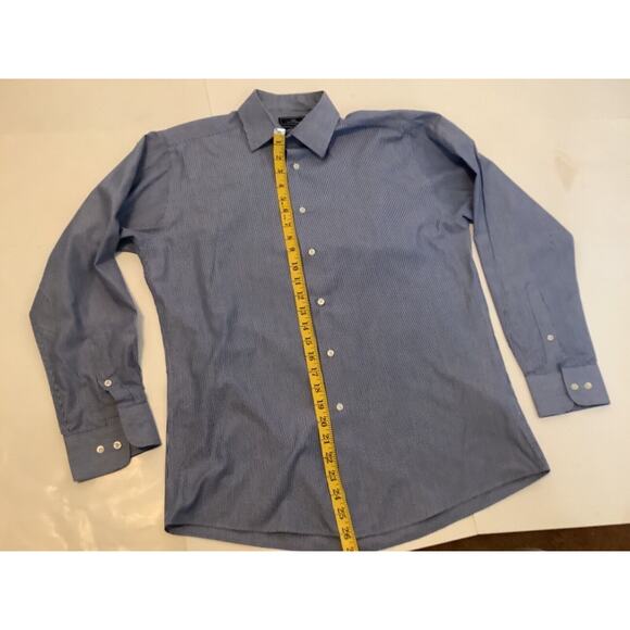 DOCKERS Shirt Men’s Fittted M 15/15-1/2 32/33 Blue & White Striped Shirt - Picture 7 of 8